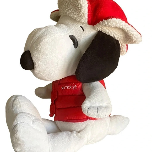 Peanuts Snoopy Stuffed Animal Macys Christmas Holiday 2015 - Picture 4 of 14
